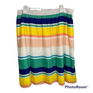 Vtg Merona Multicolor Pleated A Line Skirt. XL.